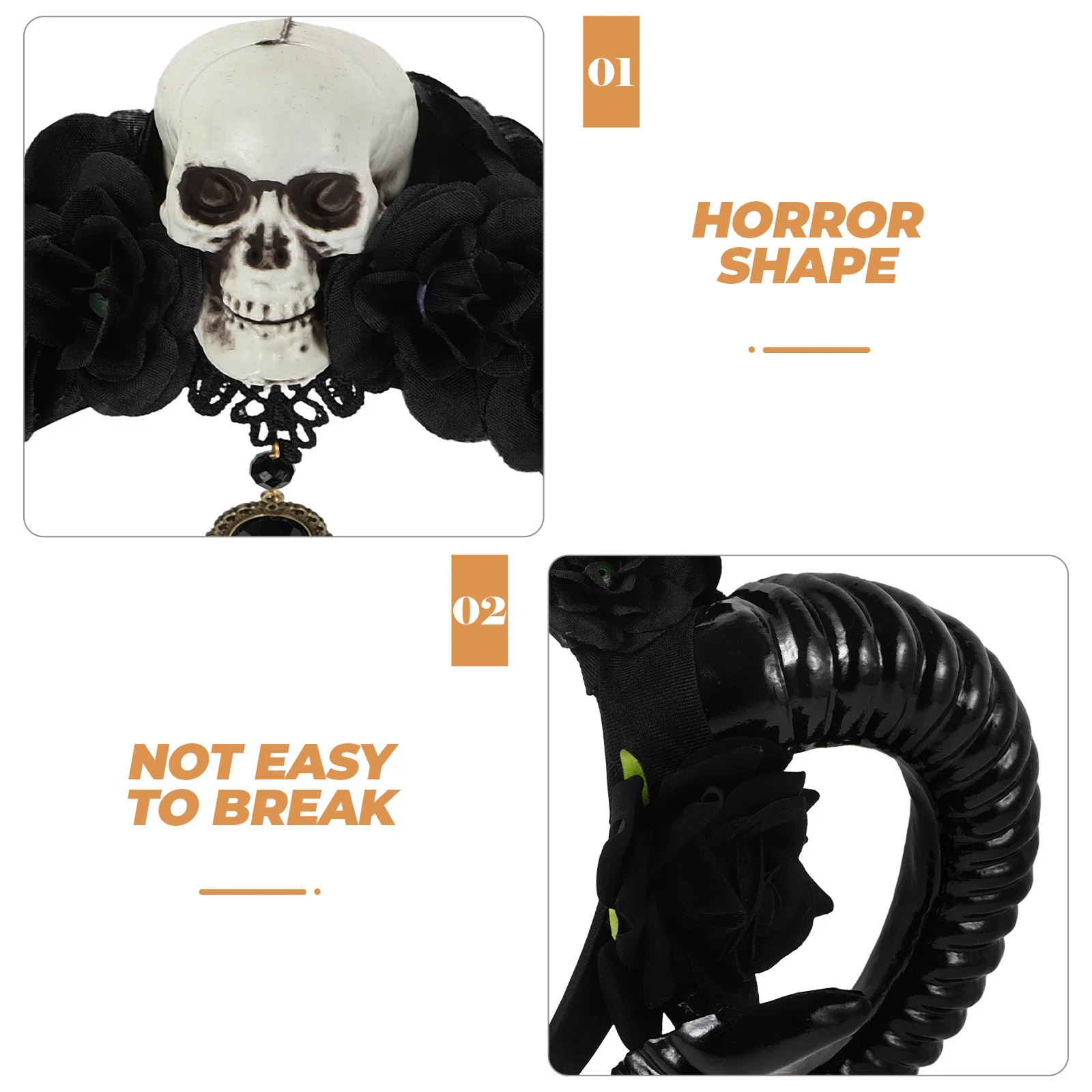 

Halloween Horn Headband Plastic Cloth Comfortable Party Hairband Cosplay Horns Headpiece Festival Hair Accessory