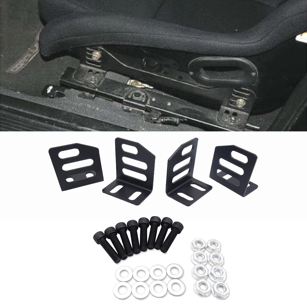 Car Accessories Adjust Low Down Ride Side Seat Mount Brackets Fits most Slider Rail Bride Sparco Recaro Seats Sliders