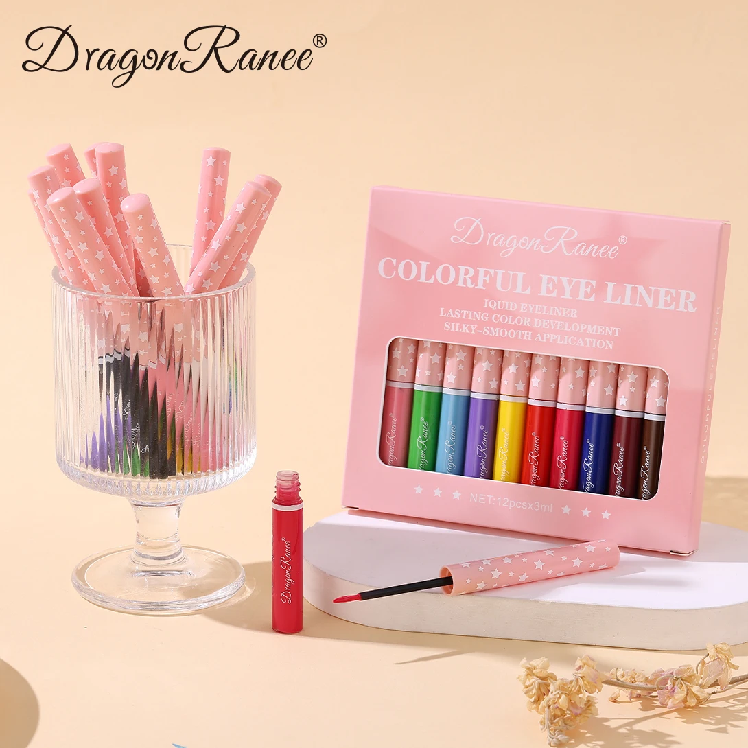 12本/セット アイライナーペンセット、速乾性、滑らか、にじみにくい、超極細、長持ち、色褪せない、正確な輪郭形成、ホリデーパーティーアイシャドウペンセット