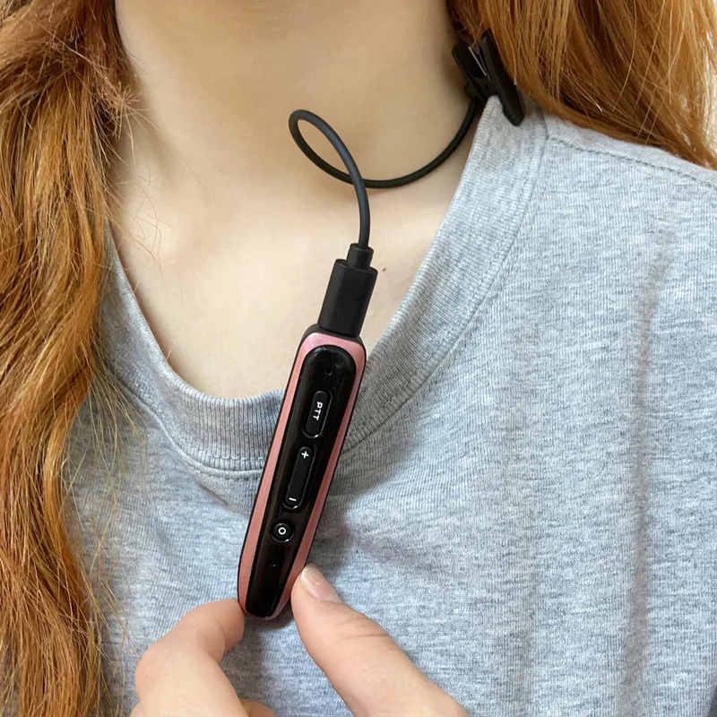 جهاز اتصال لاسلكي صغير اتجاهين راديو لاسلكي تخاطب شحن سماعات TYPC-C 16 قناة الأذن هوك معلقة