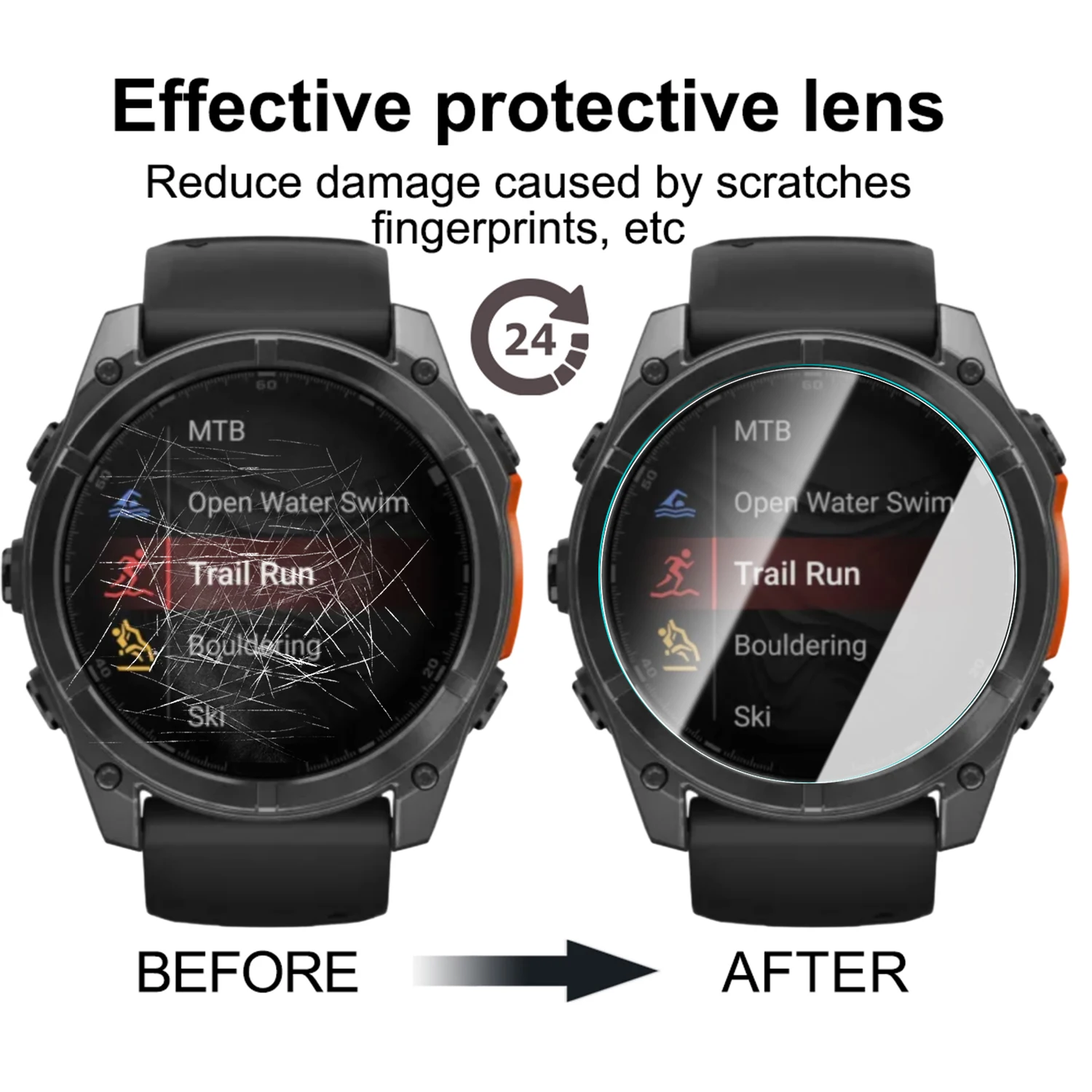 For Garmin Tactix 8 47MM 51MM Tempered Glass Screen Protector Anti-scratch HD Clear Protective Cover Films For Tactix8