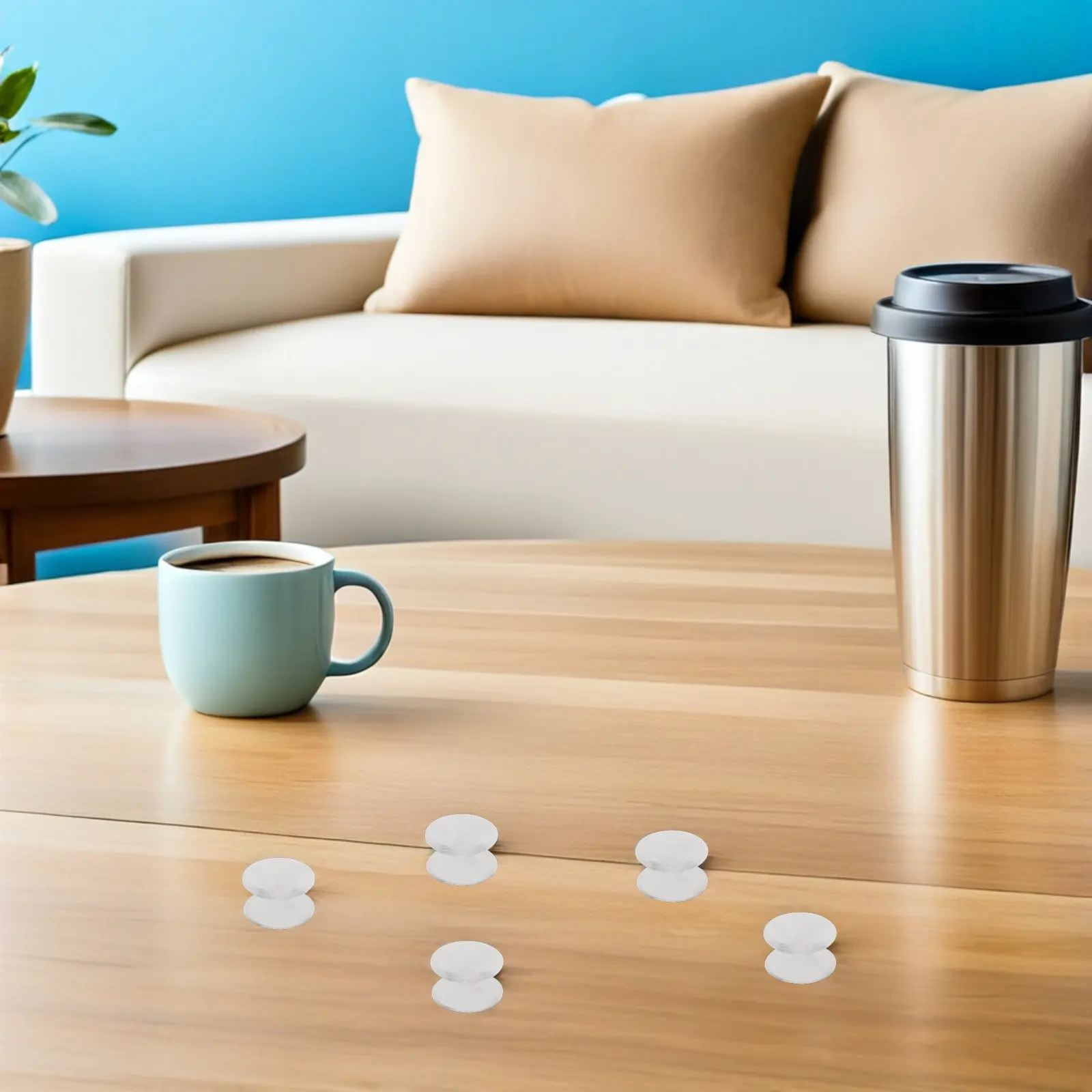 24Pcs Silicone Anti-Skid Double-Sided Suction Cups Clear Glass Table Spacers Pads Cushions for Tabletop Bumper Protection and