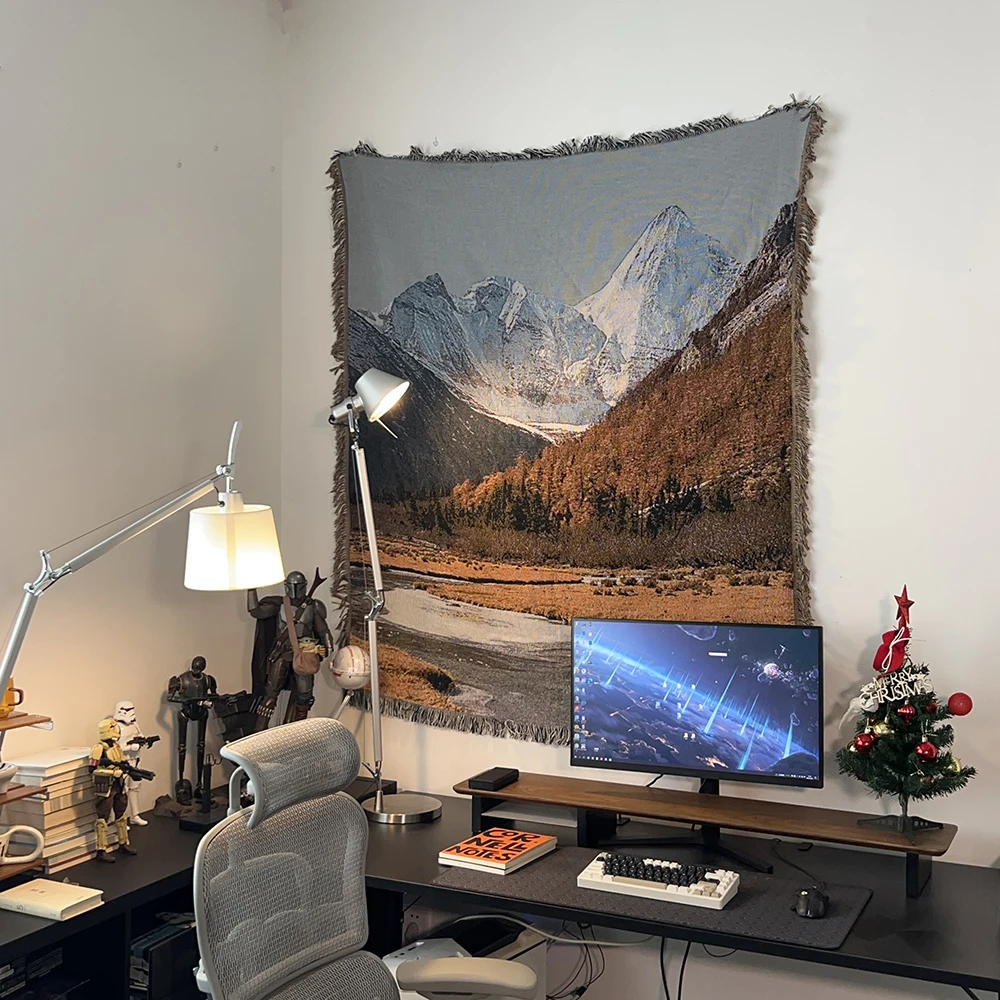 

Вязаное покрывало Lacape для дивана, декоративный гобелен для изголовья кровати, в деревенском стиле, из смешанных материалов