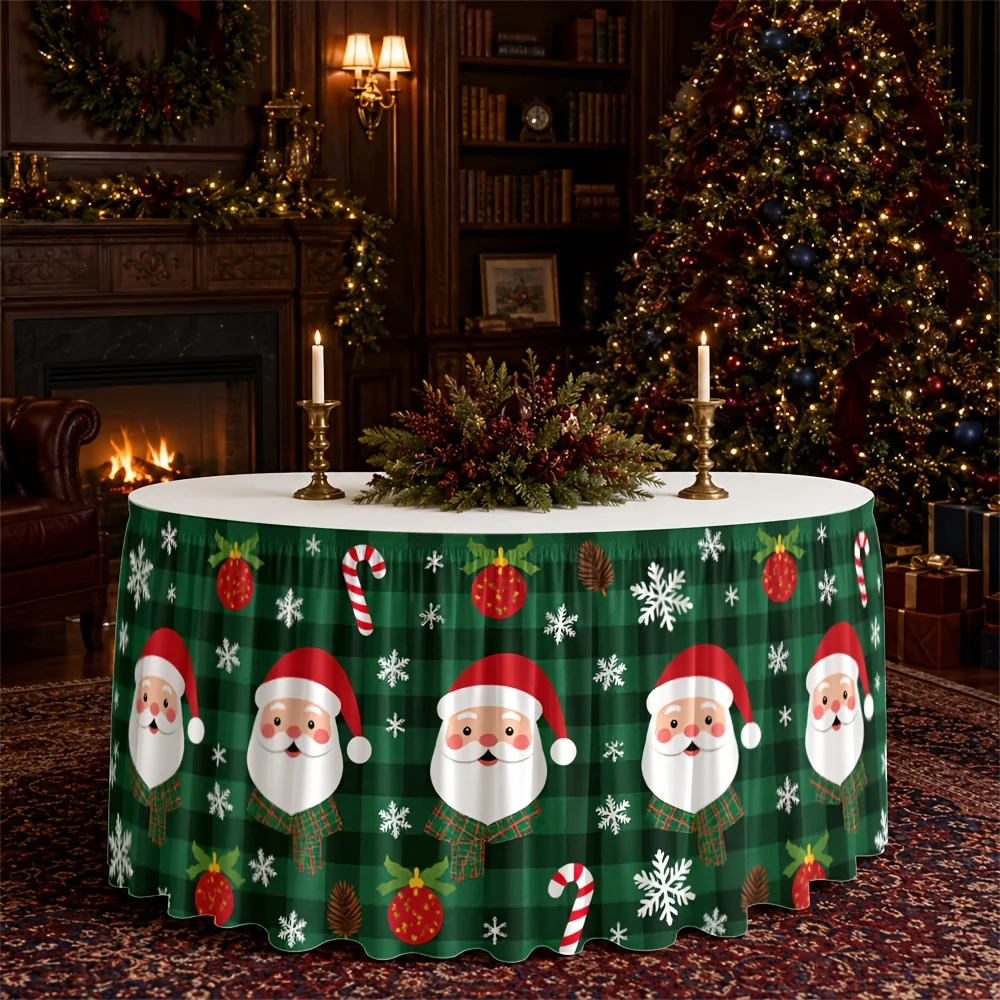 Table skirt / tableskirt - Christmas style - Festival celebration - Winter - Christmas party tablecloth / tablecove - 1 piece