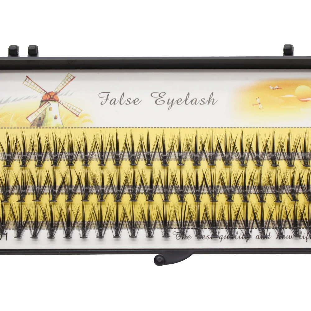 1 Box of 60 Bunch 3D Eyelashes Personal Makeup Ciliary Cilia 20/30D/40D Lengthening Eyelashes Natural Thick False Eyelashes