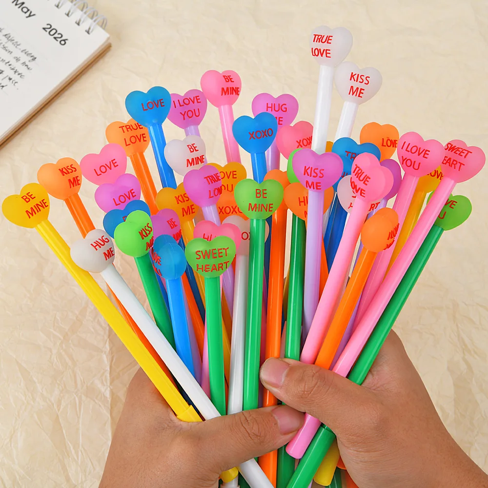 

40Pcs/Lot Cute Cartoon Gel Pens Writing Black Ink 3D Love Heart,Rabbit,Capybara,Ball Series Pen Kids School Office Stationery