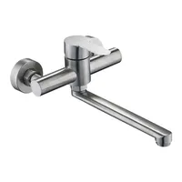 Wall Mounted Kitchen Faucet Swivels Long Spouts Utility Sink Faucets Laundry Tap