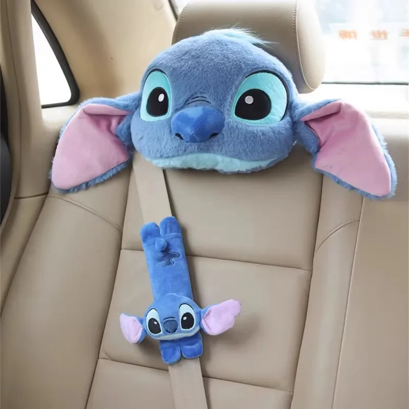 

Stitch Seat Belt Protective Cover Cute Cartoon Soft Plush Car Shoulder Belt Fashion Car Inside Decoration Doll BIrthday Gifts