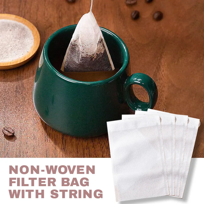 

100pcs Disposable Teabags Empty Scented Tea Bags with String Heal Seal Filter Paper for Herb Loose Tea Kitchen Accessories Tools
