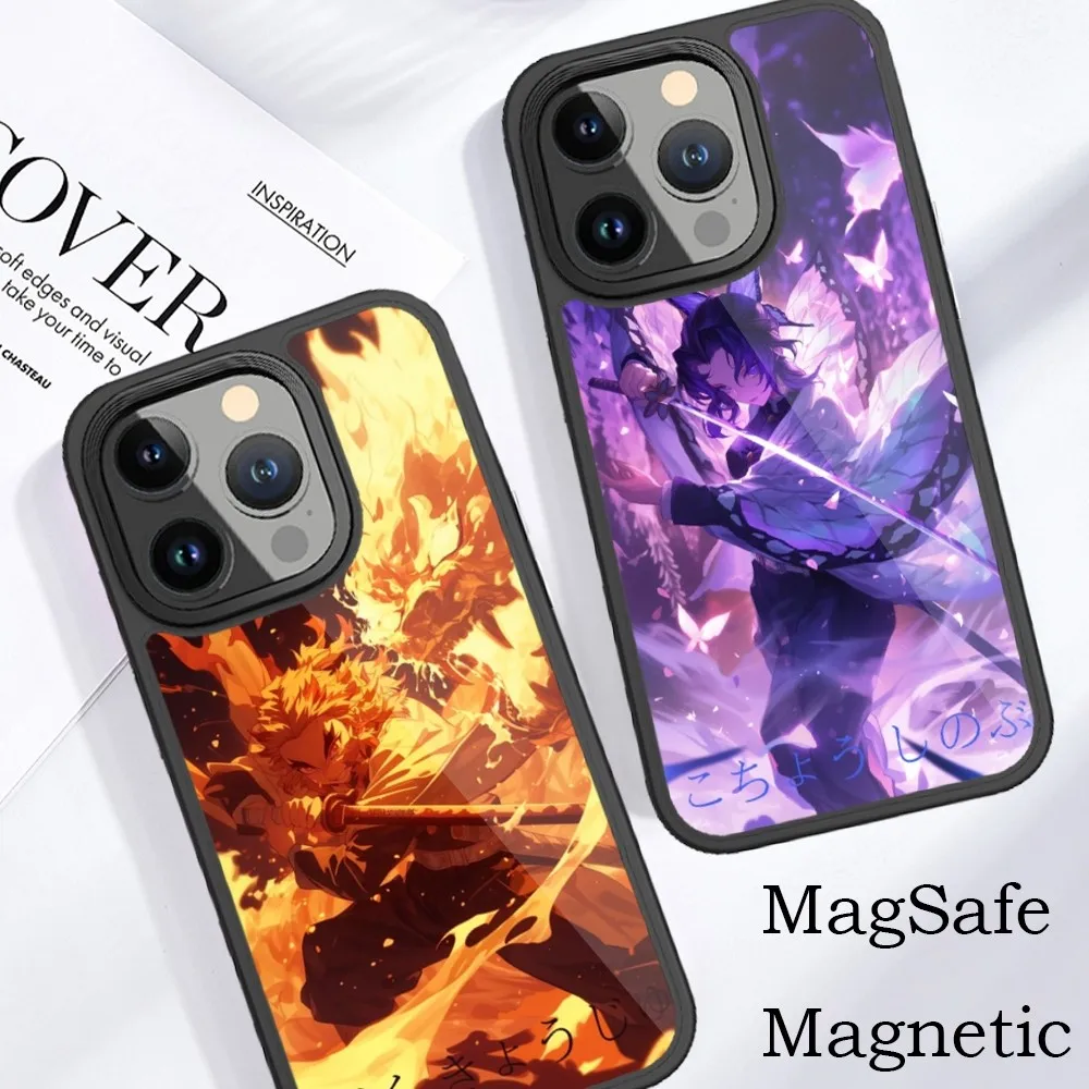 Bilibili Demon Slayer Phone Case For iPhone 15 14 13 12 11 Pro Max Plus Magnetic for Macsafe Cases Cover