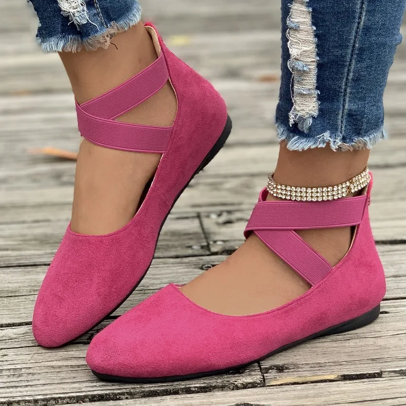 Europejskie i amerykańskie buty damskie 2024 Summer New Simple Set Foot Shallow Mouth Flat Bottom Buty damskie Zapatos Mujer