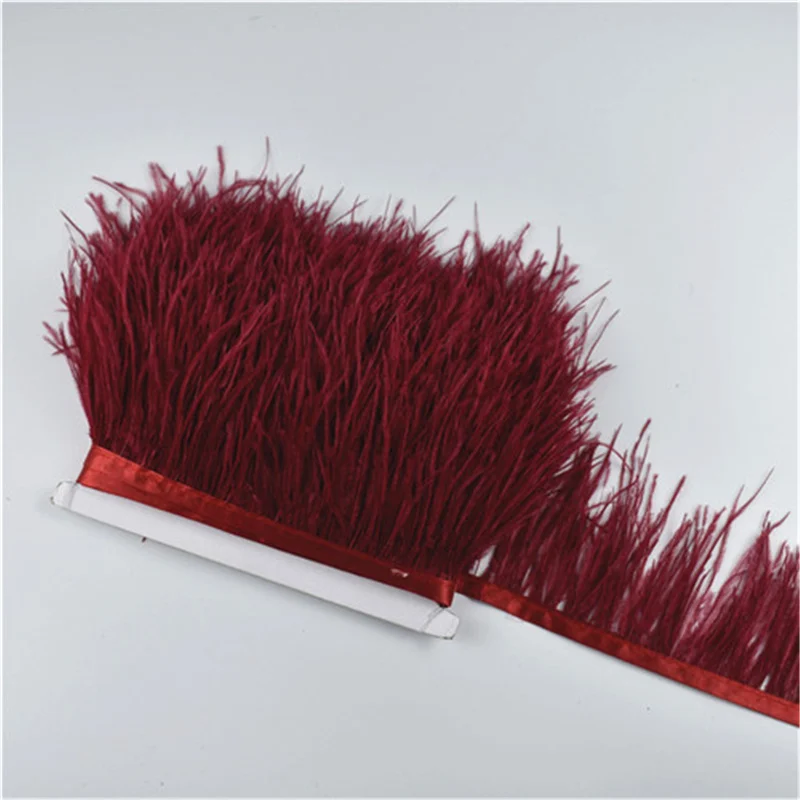 1 متر الضوء الأزرق ريش النعام تقليم الزخارف العرض 8-10 سنتيمتر ريشة النعام الشريط الملابس كرنفال Assesoires بلوم الديكور