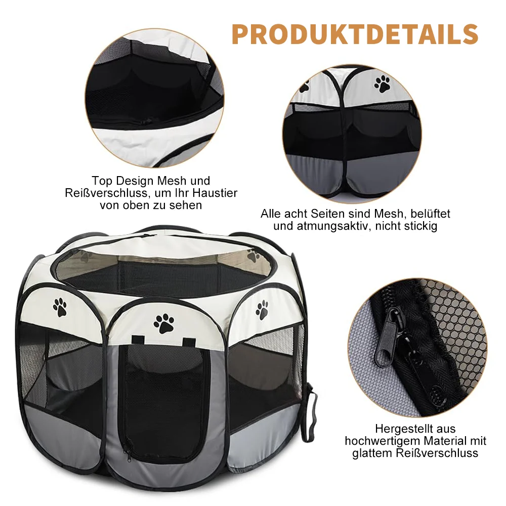 Portable Foldable Cat Tent Cat House Outdoor Travel Pet Tent Cat/Dog Cage Octagonal Fence Pet Cage Easy Operation
