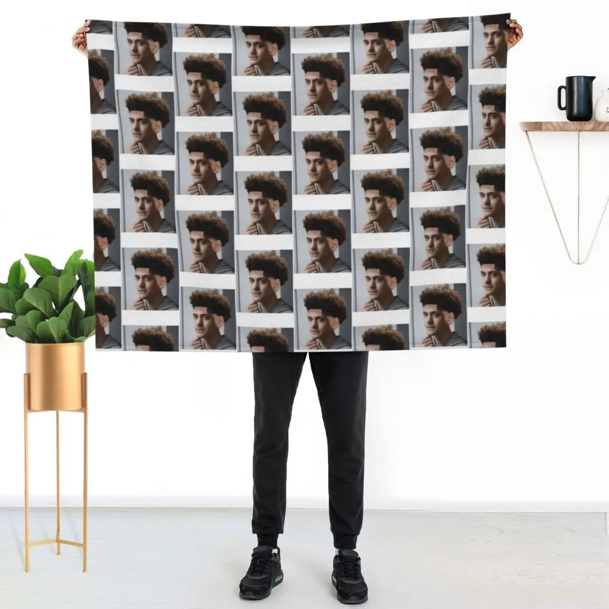 Ninja Low Taper Fade (Imagine If) Throw Blanket couch cozy soft plush fuzzy picnic outdoor blanket