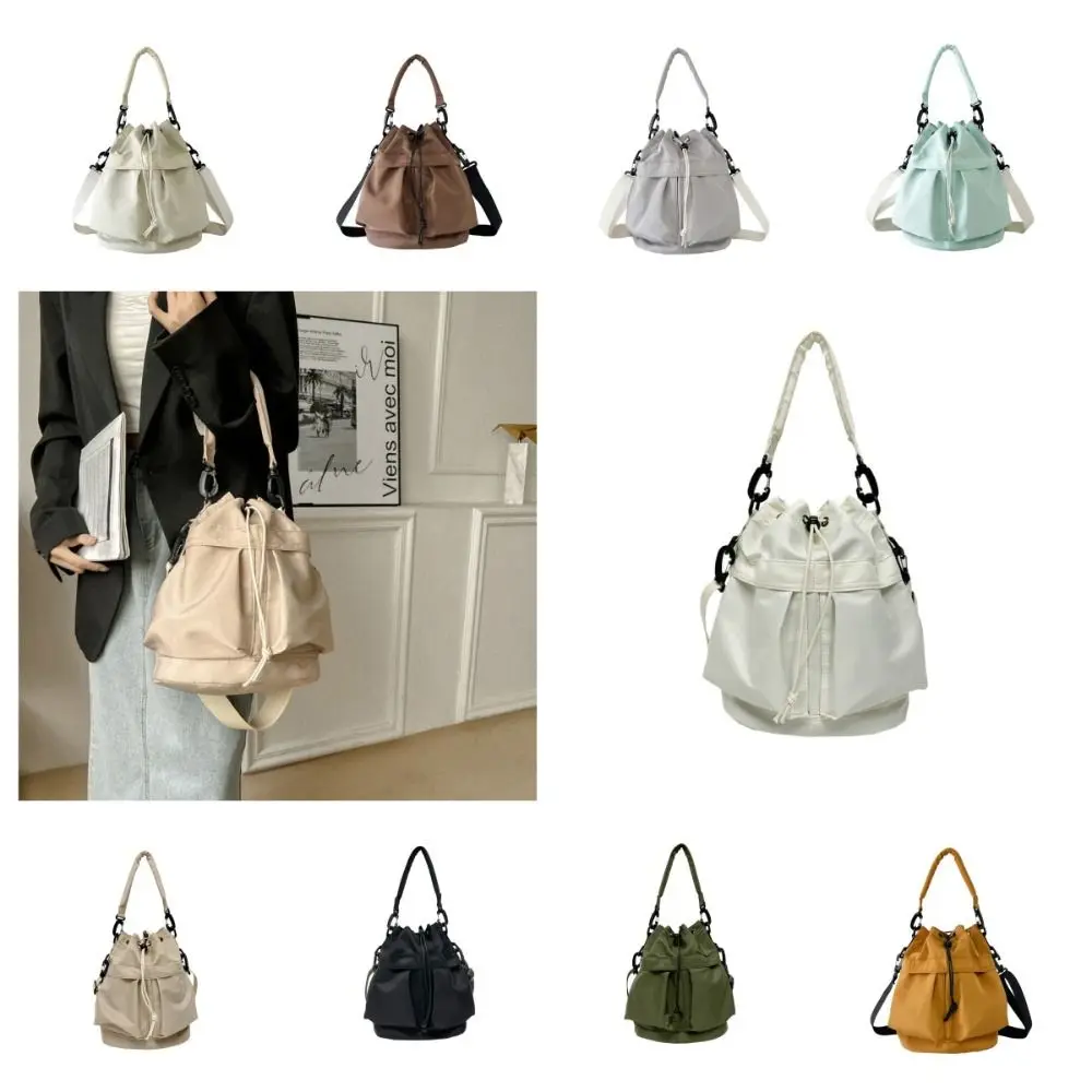 Koreaanse stijl zwemmen nylon crossbody tas grote capaciteit nylon trekkoord fitnesstas effen kleur niche ontwerp emmer tas reizen