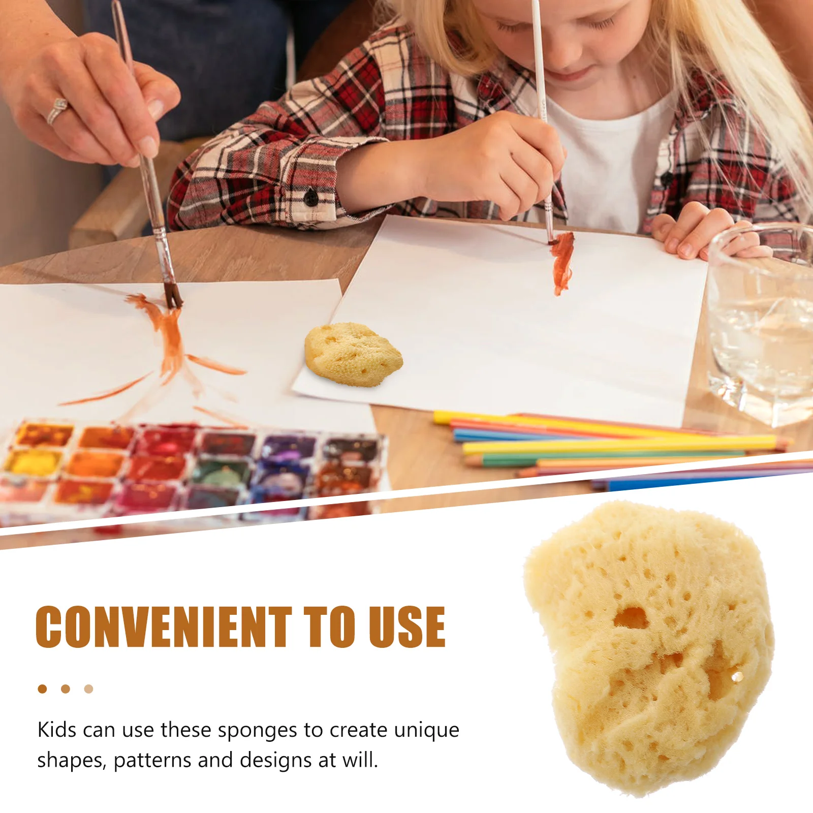 

Art Sponge Tools Watercolor Sponge Kids Painting Graffiti Creative Diy Craft Natural Texture Brush Set for Children Artist