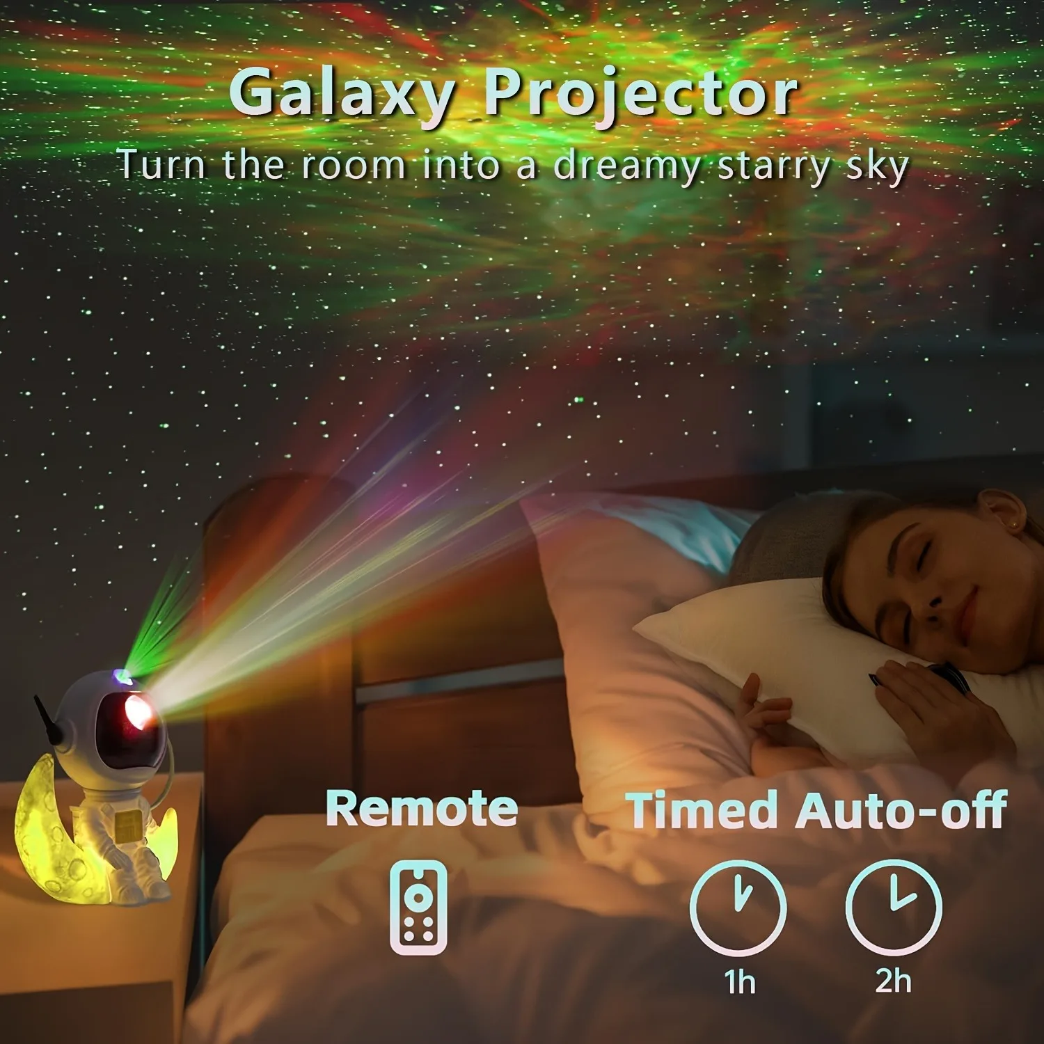 Galaxy Astronaut Projector Night Light Moon Atmosphere Lamp With Remote Control Timer Room Decor Gifts for Christmas Birthdays