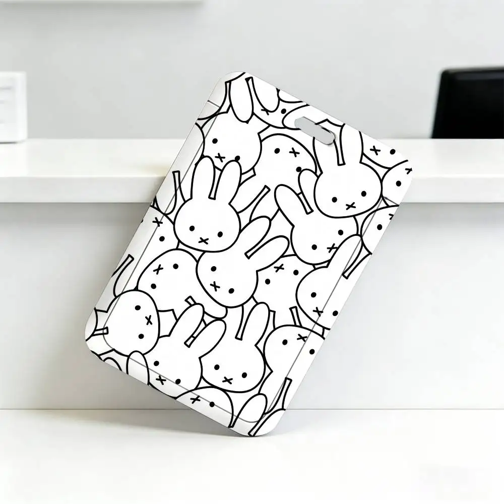 Cartoon M-Miffy Niedliches Schlüsselband mit Rückziehclip und Kartenhalter, Drehbarer Ausweishalter, Familiengeschenk – Detail 17