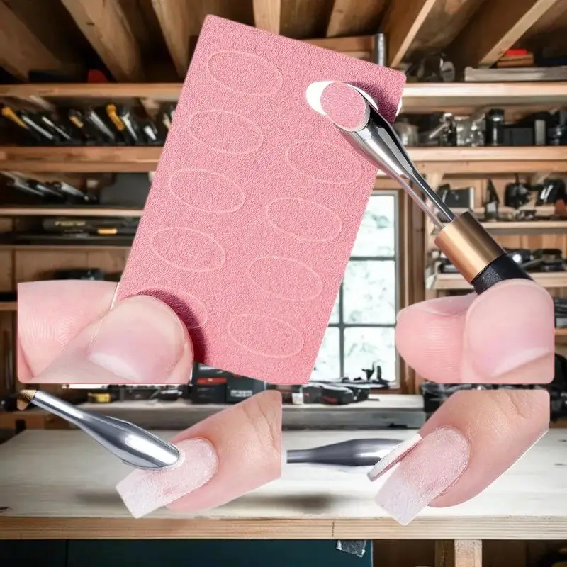 5/10Sheet Nail Cuticle Pusher Self-adhesive Sand 100#180#240# Flake File Trimming Nails Pre Polishing Sandpaper Set ManicureTool