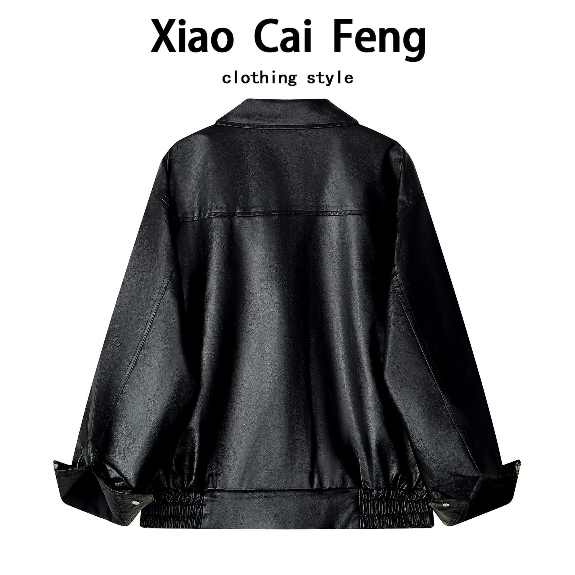 Moda couro do plutônio motociclista jaet feminino primavera outono solto outerwear casual sle fecho de zíper flip colarinho faionable topo