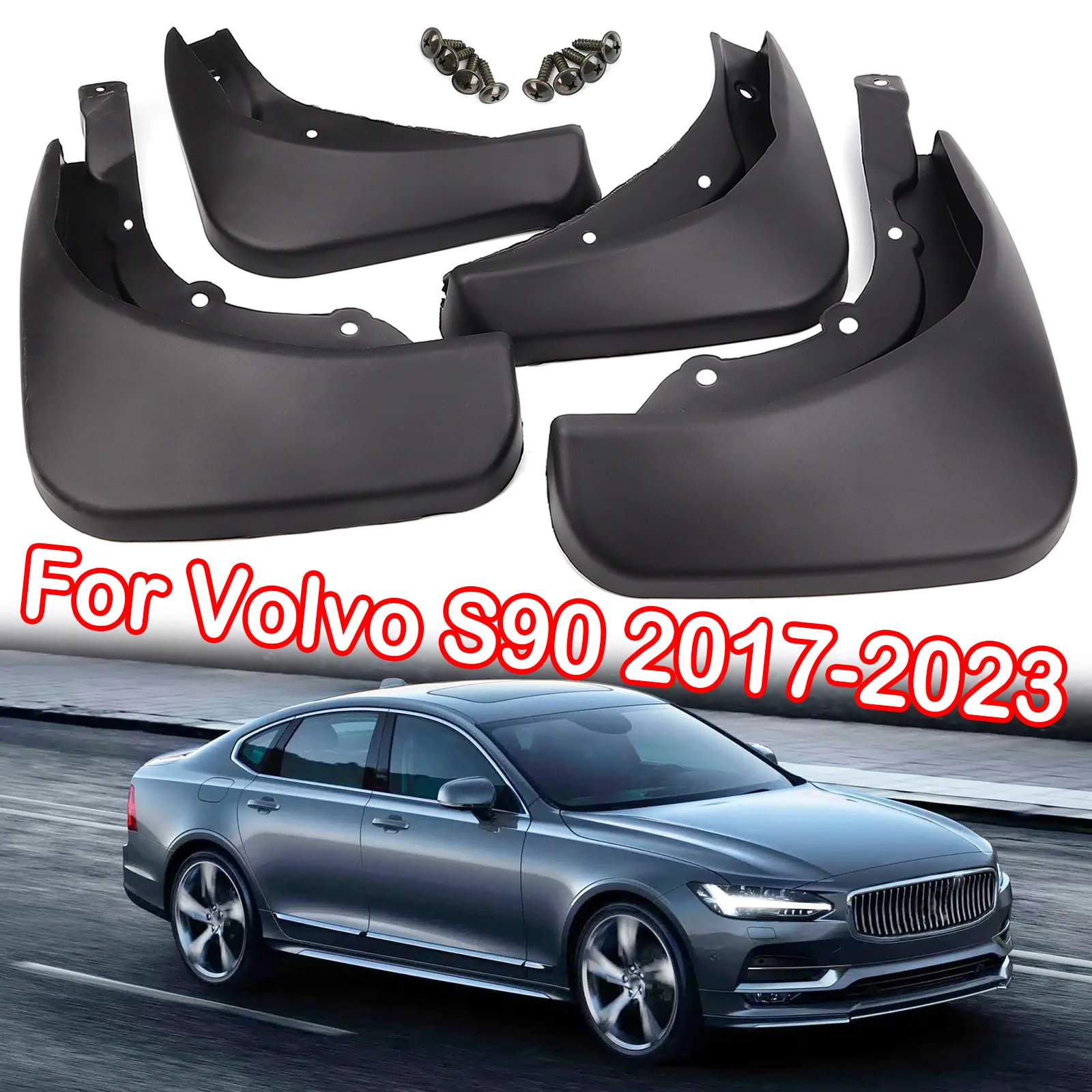 

Set Car Mudflaps For VOLVO V90 S90 2016 - 2023 Mud Flaps Splash Guard Mudguards Front Rear Molded 2017 2018 2019 2020 2022 2021