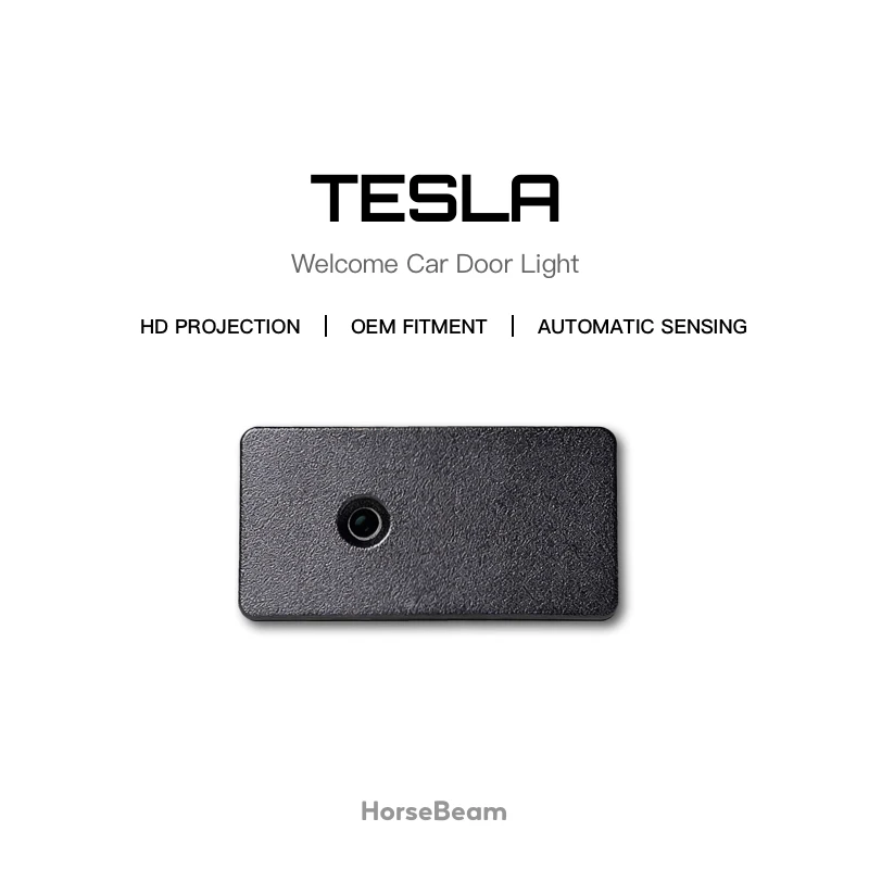 2Pcs For Tesla Model3 New ModelY 2025 2026 2027 Car Door Welcome Puddle Light Courtesy Icon HD Led Ghost Shadow Lamp Projector