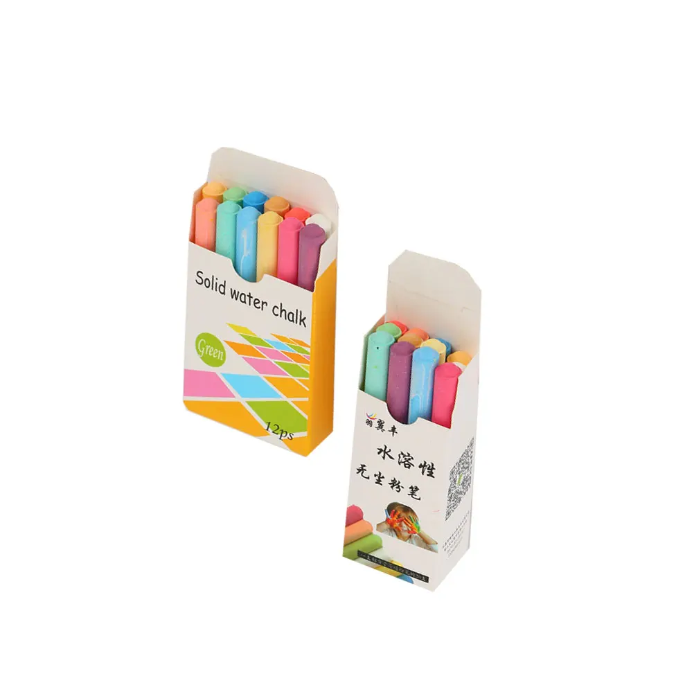 

12pcs Colorful Chalks Dust free Water soluble Safe Non toxic Smooth Writing Multiple Colors Blackboard Drawing Art Supplies