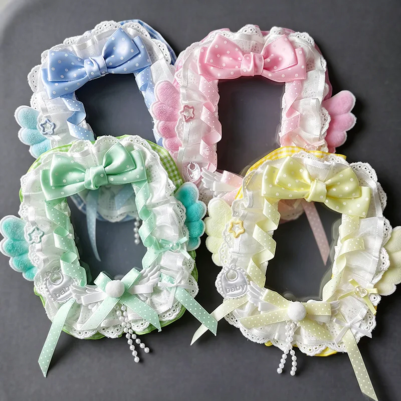 Cute Lace Edge Card Holders Transparent PVC 3 Inch Protective Sleeve Y2k Bowknots Wing Designs Anime CardsCollectors For Student