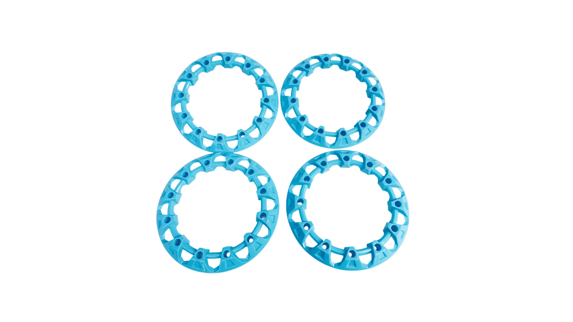 

The all-terrain beach wheel hub red trim ring protector uses 8-inch wheels, 1 set of 4 sky blue wheels