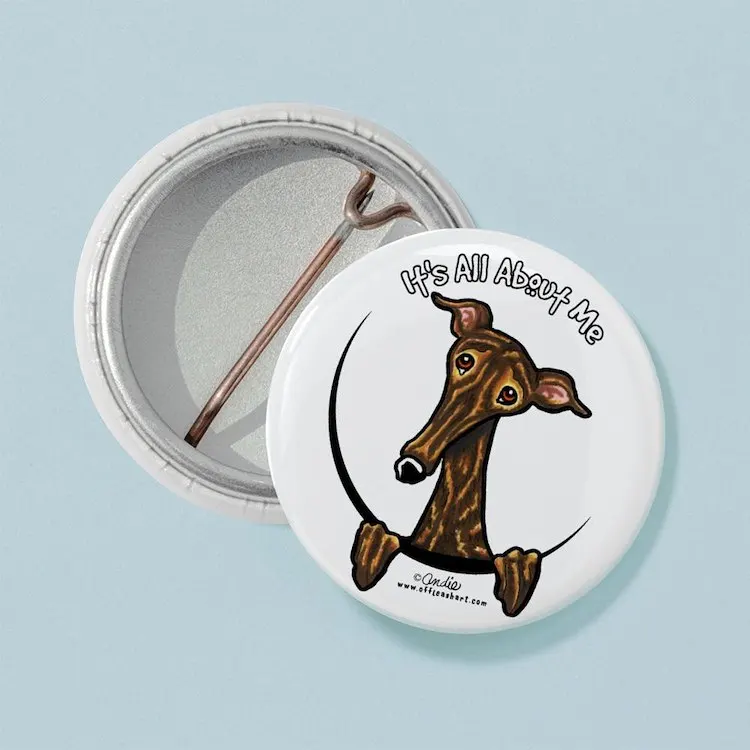 Brindle Greyhound IAAM Mini Button Brooch Cartoon Creative Clothes Jewelry Women  Gift Hat Cute Badge Lapel Pin