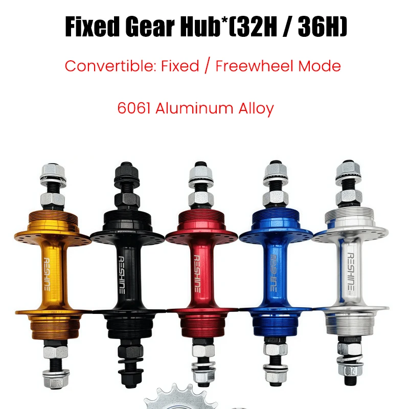 Cubo de Alumínio Flip-Flop com Rolamentos Selados para Bicicleta de Pista / Fixie - 32/36 Furos Dianteiro 100mm Traseiro 120mm com Cremalheira 17T