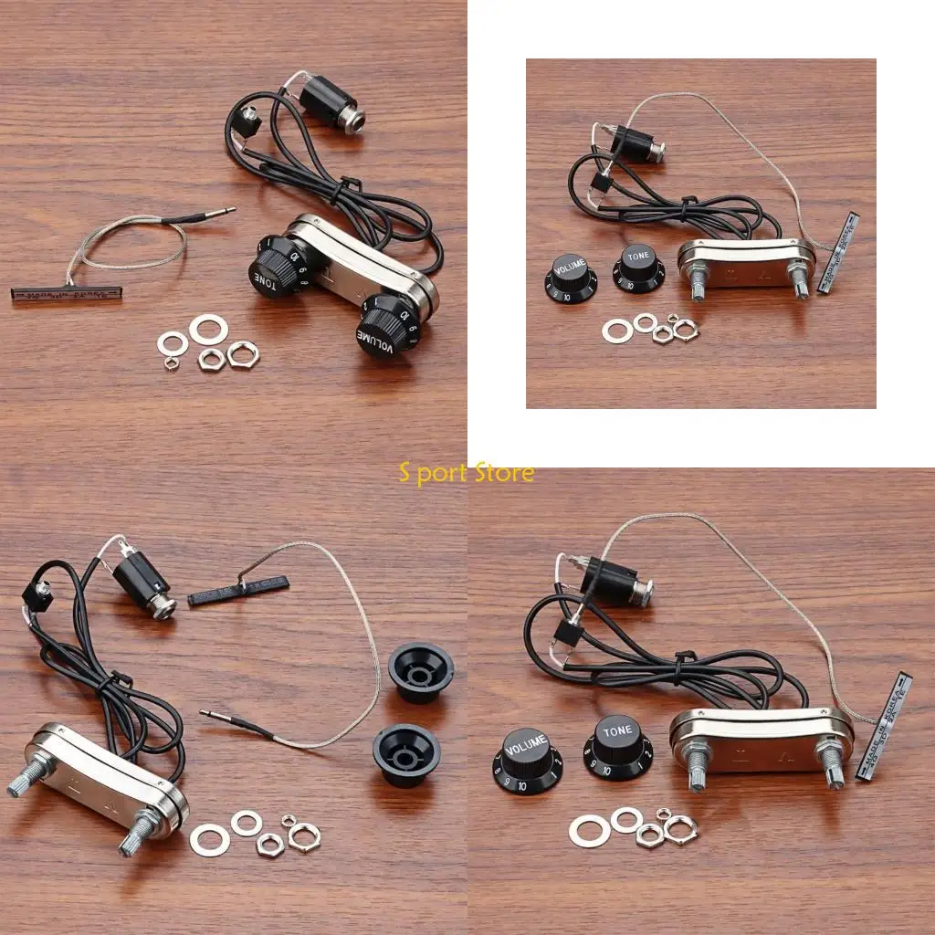 

U2JB Гитара Скрипка Простой звукосниматель Пьезопреобразователь Мост с регуляторами тона Контрольная часть