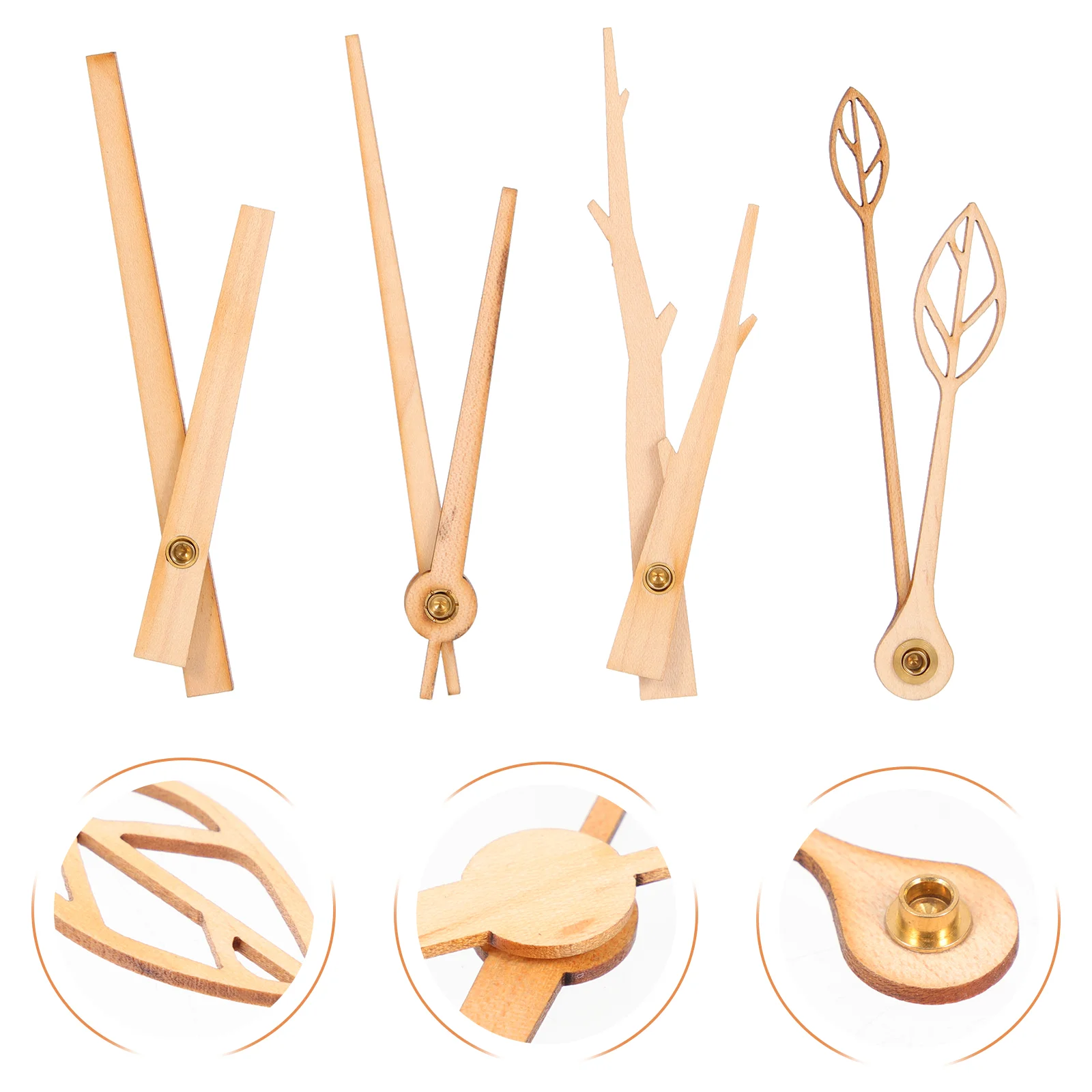 4 Sets Suite Wooden Clock Hands Clocks Decor DIY Replacements Spade Parts Sturdy Wear-resistant