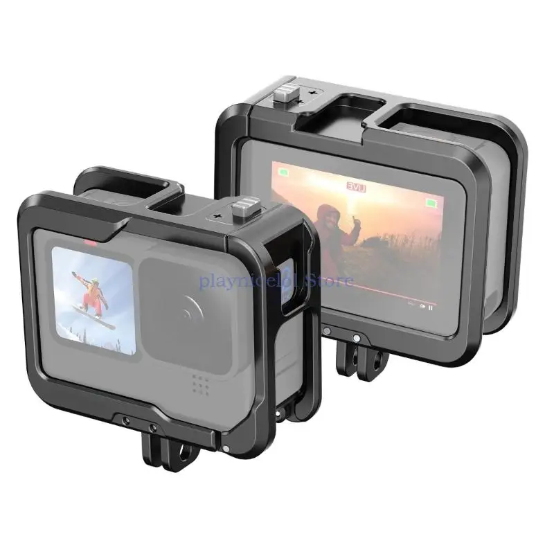 Защитный металлический каркас для экшн-камеры. Защитная рамка. Двойные крепления для холодной обуви, рассеивание тепла E8BA.