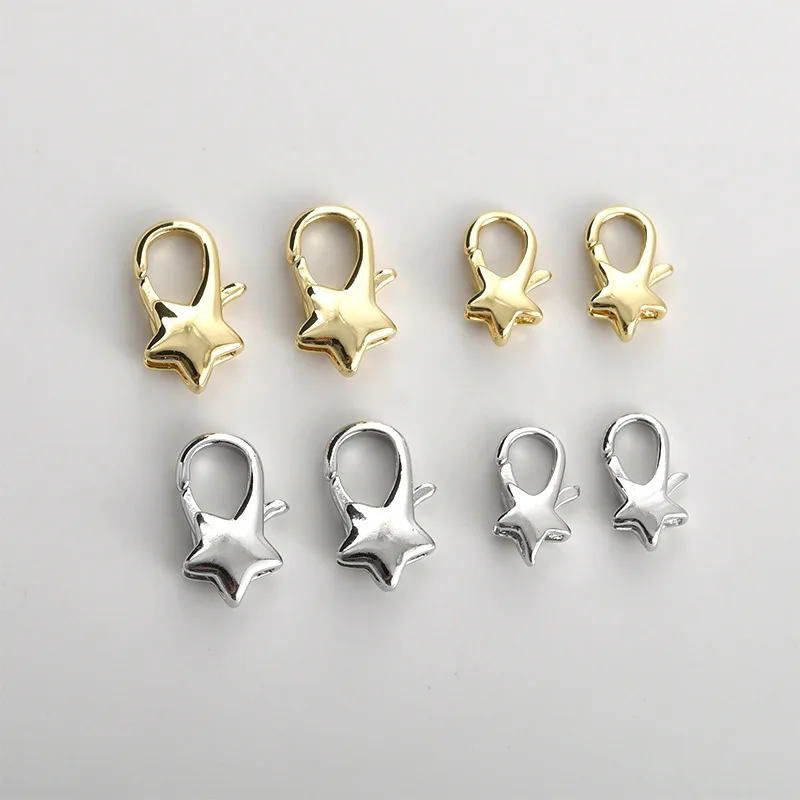 14k Gold Color Good Quality Five-pointed Star Lobster Buckle DIY Handmade Bracelet Necklace Connecting Buckle Accessories