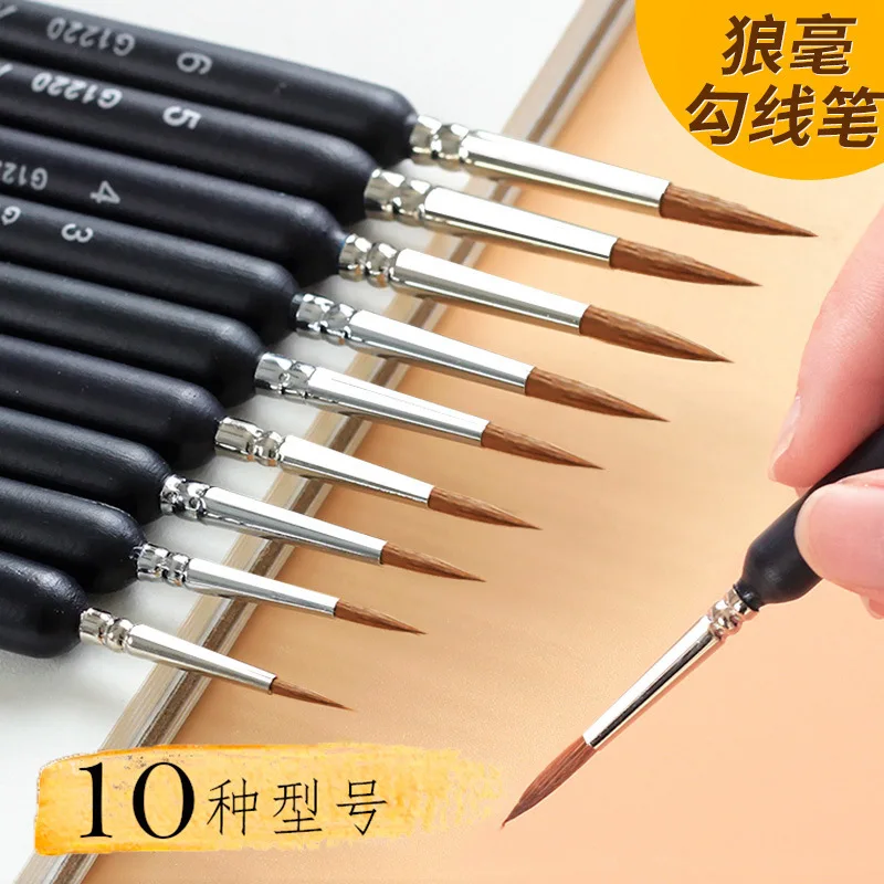 Ginflash 3pc/lot Watercolor oil Art Drawing lines Paint Brush nail art painting brush Calligraphy Pen Claborate-style Painting