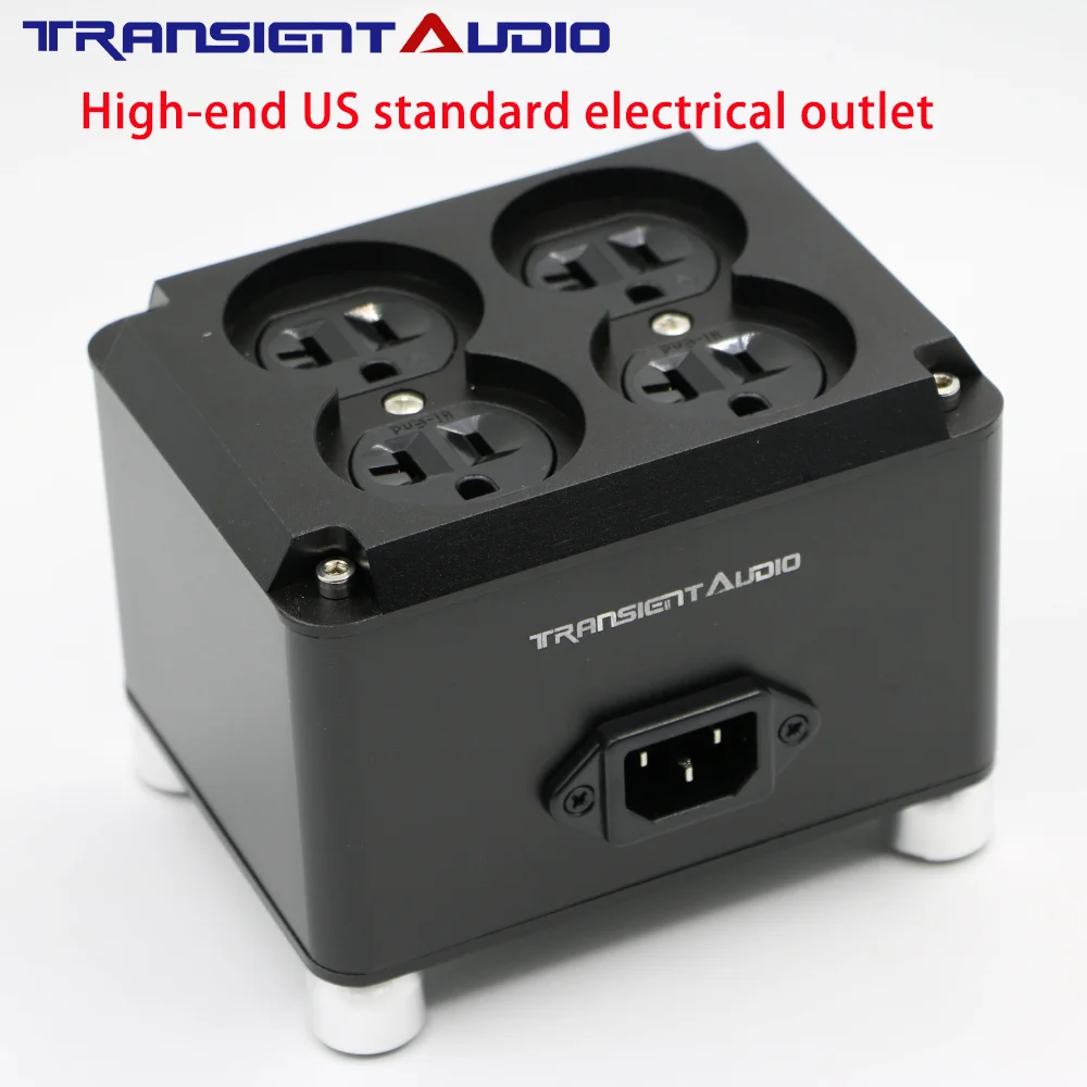 TRANSIENTHI-FIAUDIO High-end aluminum alloy US Standard 4-Outlet power socket dedicated for audio amplifiers, CD players