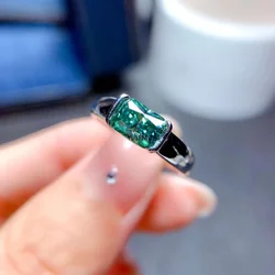 YULEM 1CT Radiant Cut Moissanite 1ct Lab Diamond Ring 925 sterling silver Engagement Wedding Rings for Women Bridal Jewelry