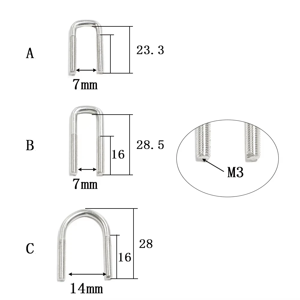 1Set Scale Metal U-shaped Suspension Screw Bracket for 1/14 RC Dump Truck Tamiya SCANIA 770S R620 Volvo FH16XL LESU Upgrade Part