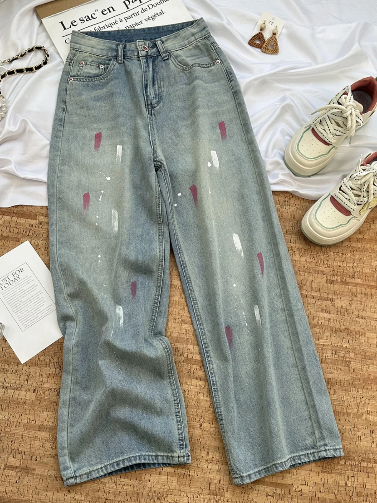 

Loose Wide Leg Men's Jeans Autumn 2026 New Design American Style Trendy Straight Leg Jeans Casual Long Pants Youth Fashion