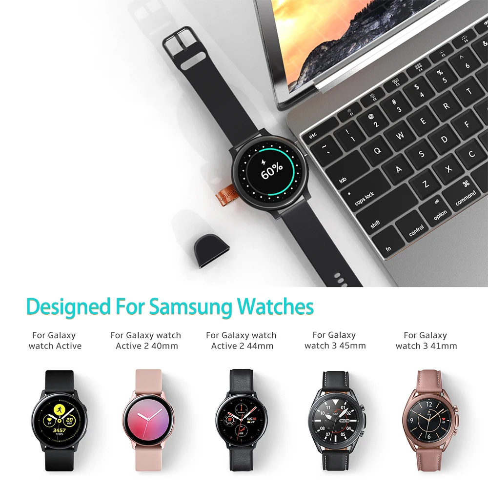 Магнитное зарядное устройство с USB-портом для смарт-часов Samsung Galaxy Watch Active 2 Galaxy Watch 3 4, аксессуары для беспроводного зарядного устройства
