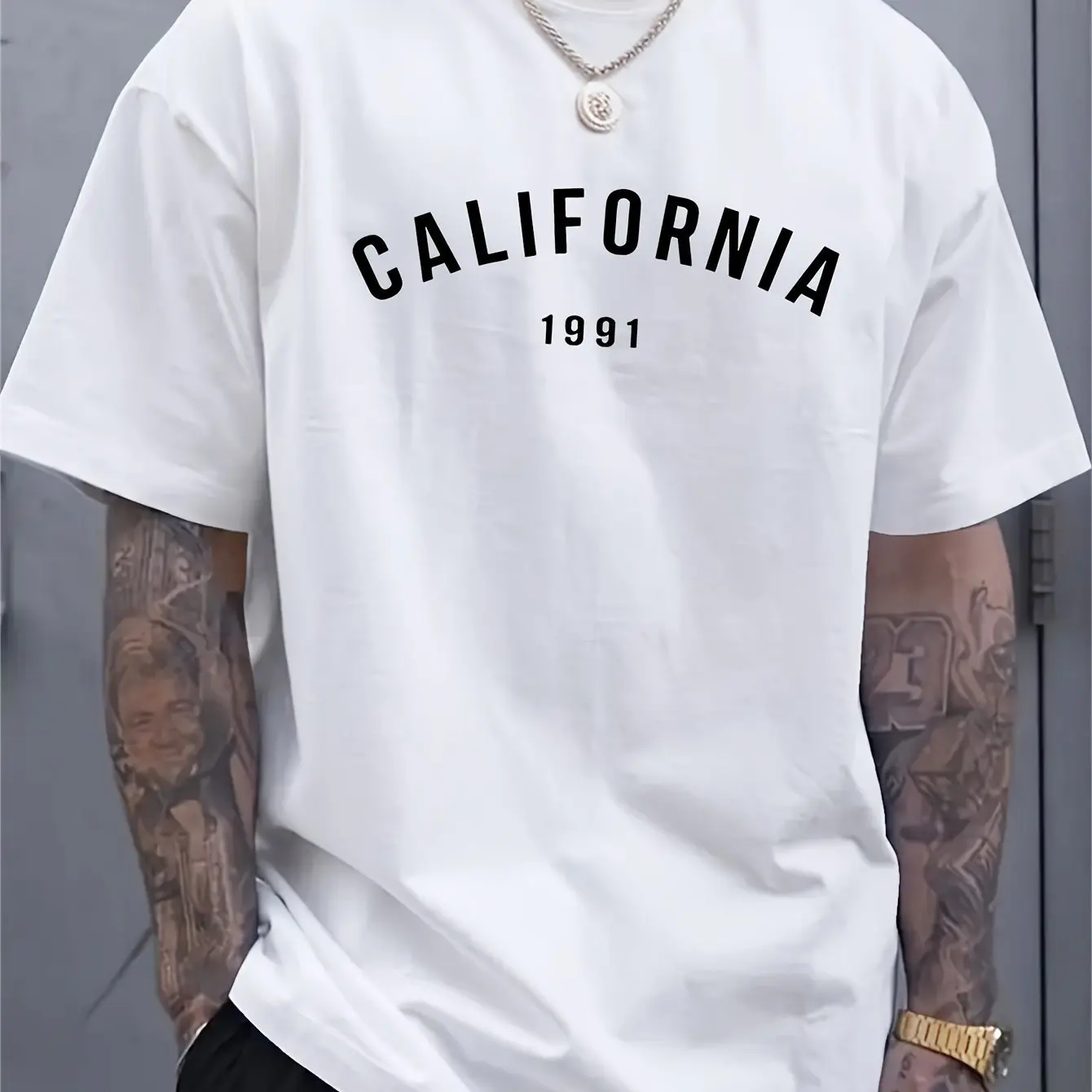 Navy Blue Vintage California 1991 Print T-Shirt Made of Premium 100% Cotton Great for Summer Daily Wear and Casual Urban Outings