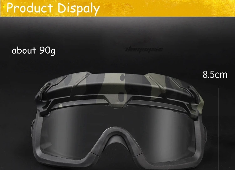 Tactical Glasses 2 Modes Airsoft Goggles Riding Eye Protection for Hiking Paintball Hunting Shooting Eyewear for FAST Helmets