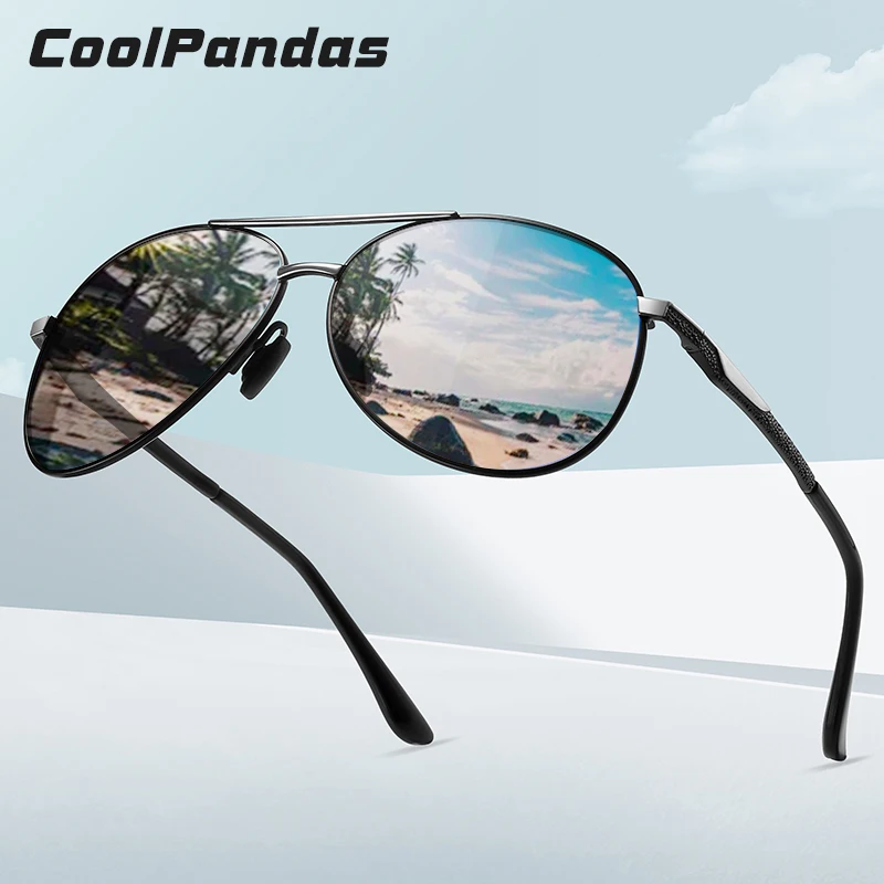 

CoolPandas Polarized Sunglasses For Men Womens Pilot Mirror Shades UV400 Anti Glare Fishing Driving Night Vision Oculos De Sol