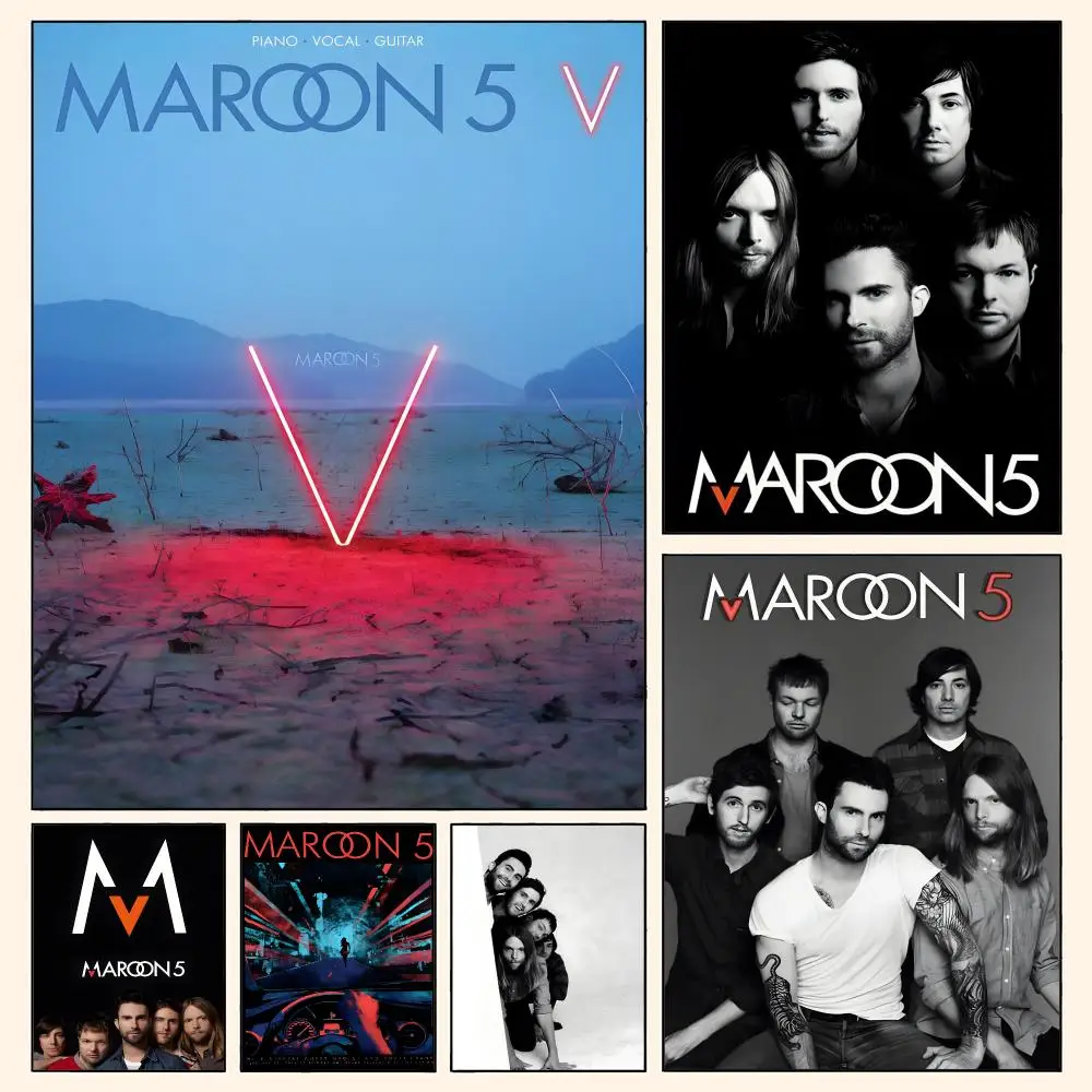 band maroon 5 Poster Waterproof HD Modern Peel And Stick Wall Decor Living Room Dorm Garage