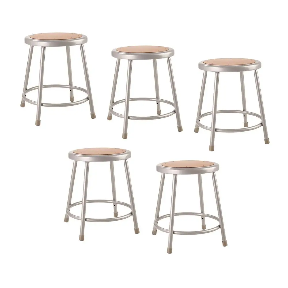 

(5 Pack) 18" Heavy Duty Steel Stool, Grey