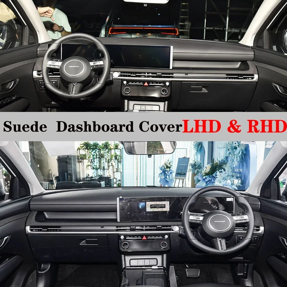

Suede Leather Dashmat Dashboard Cover Pad Dash Mat Non-slip Carpet Car Accessories For Hyundai Tucson NX4 Facelift 2025 2026