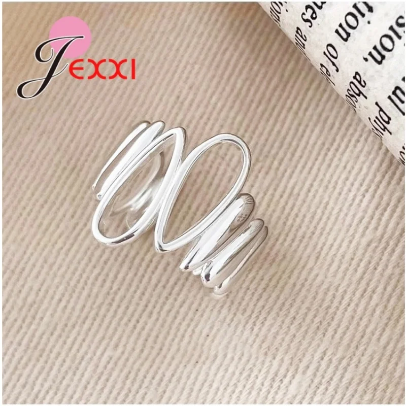 

S925 Sterling Silver Rings for Women Couple Minimalist Handmade Simple Wide Interware Ring Party Jewelry Gift Prevent Allergy