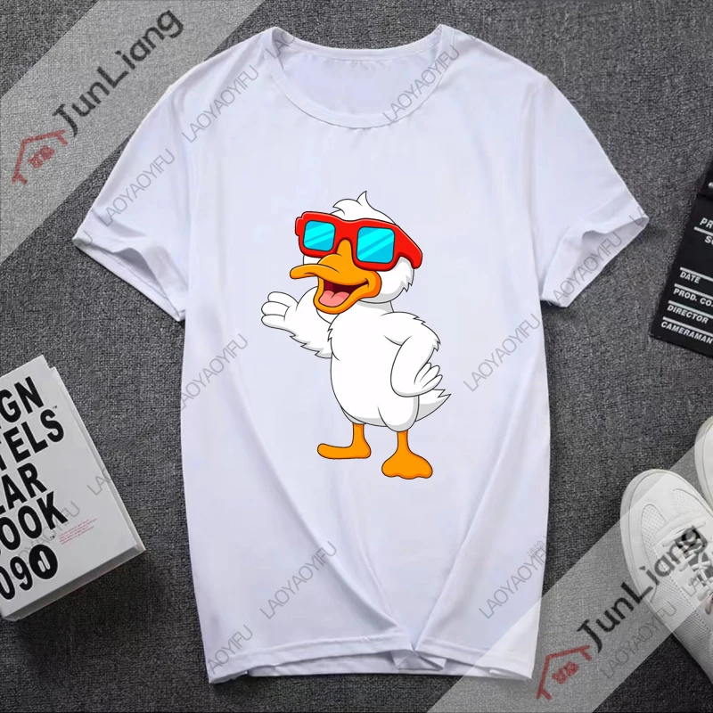 Duck Mascot Harajuku Fashion Women Clothes Women's Blouse Goth Top Y2k Tops T-shirts Female Clothing Woman Shirt Offers Youthful