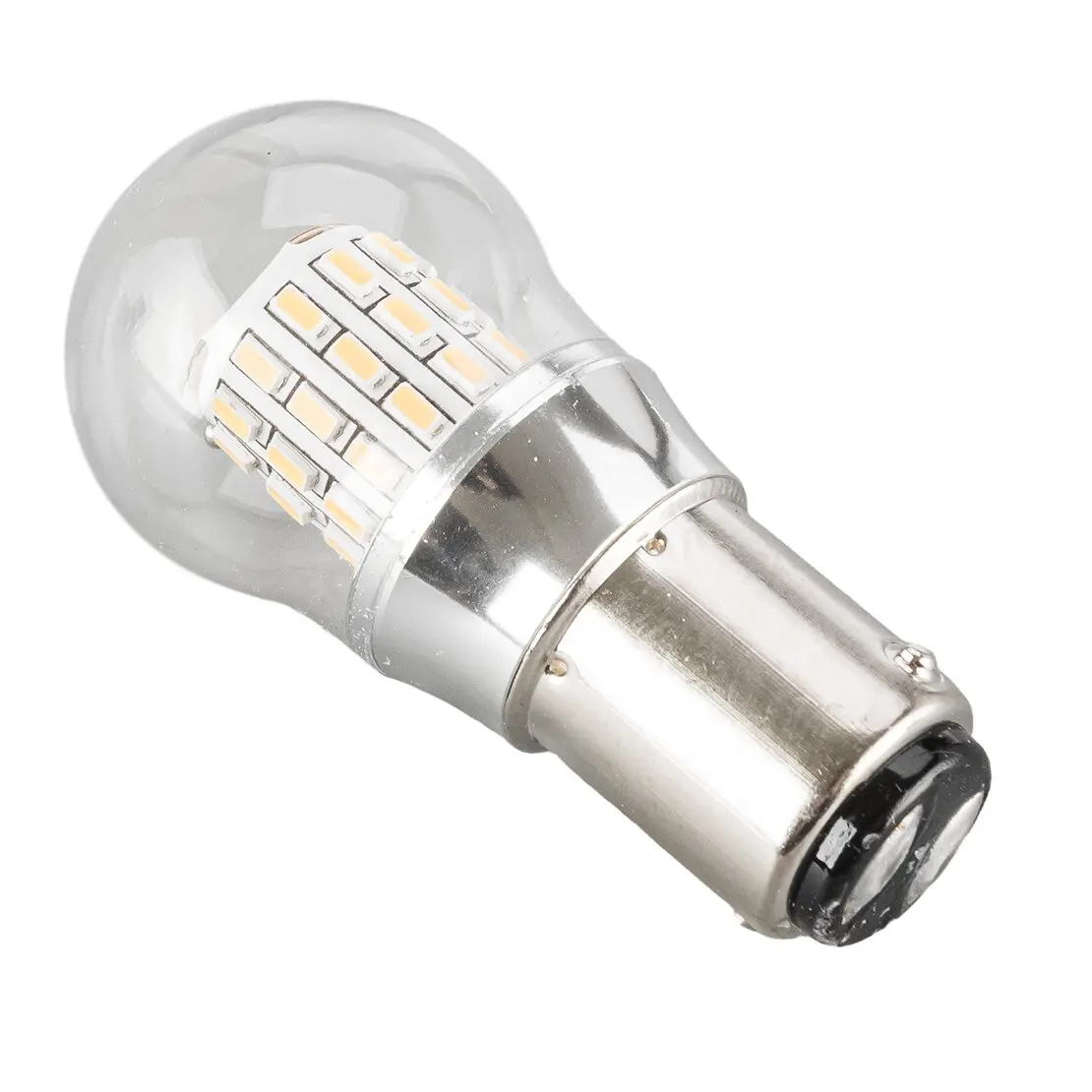 2pcs Warm White LED Car Turn Signal Reverse Light Double Contact Bayonet Bulb BA15D 1157 10-30V